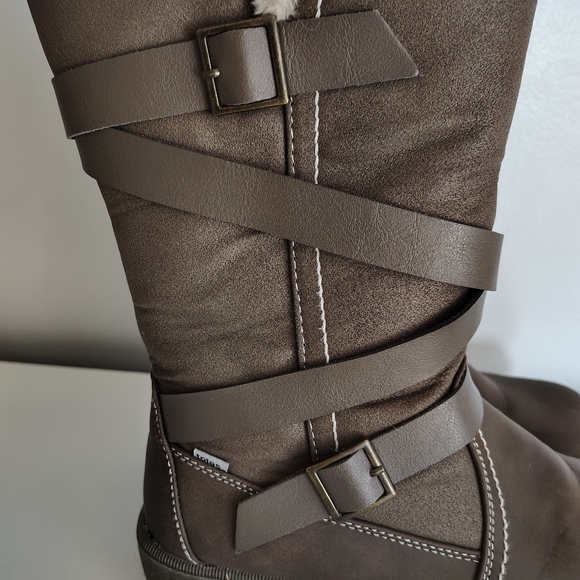 Totes Diedre Brown Faux Fur Mid Calf Boots Women's Sz 8 - Picture 6 of 15